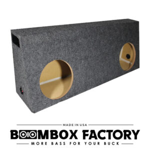 X2APORT Dual Sub Slim Box (Front Angled) with Dual Ports | Designed for Behind-the-Seat Installations | Available in 10" & 12"